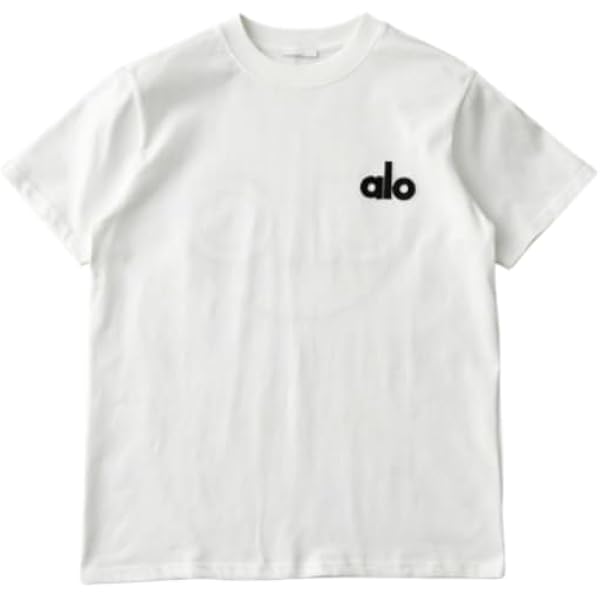 Amazon | [NUXBGUKBK] Alo 半袖Tシャツ, ホワイト, クルーネック